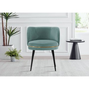 Kaya Modern Pleated Velvet Upholstered Dining Chair - Manhattan Comfort - 1 of 4