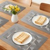 REGALWOVEN Placemats Set of 6 Plastic Placemats for Dining Table Decor Washable Kitchen Table Mat with Quadrangular Pattern - 2 of 4