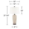 360 Lighting Anna 27 1/4" Tall Modern Coastal Table Lamps Set of 2 Beige Pebbled White Shade Living Room Bedroom Bedside Nightstand House Office - 4 of 4