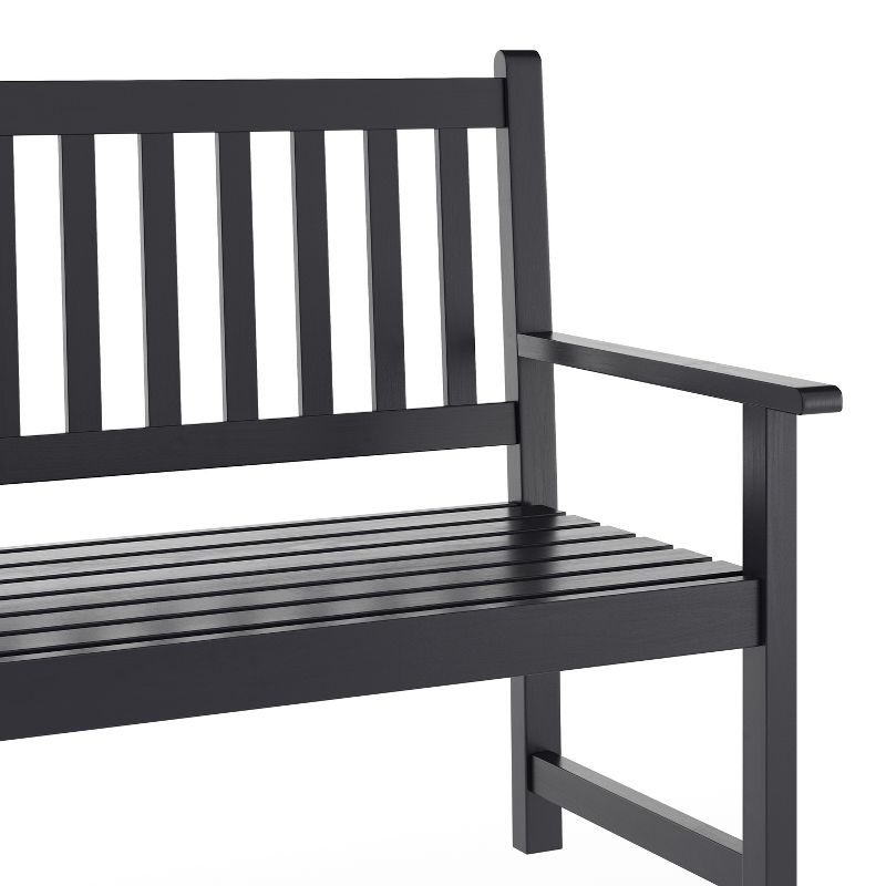 Flash Furniture Adele Commercial Grade Indoor/Outdoor Patio Acacia Wood Bench, 2-Person Slatted Seat Loveseat for Park, Garden, Yard, Porch, 5 of 10