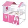 Okak Full Wood Bunk Bed with Elegant Windows, Sills,Tent, Castle Loft Bed with Slide for Toddler Kids Teens Easy Assemble No Box Soring Needed, Blue - 4 of 4