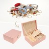 Unique Bargains PU Leather 2 Layer Jewelry Box with Mirror - 2 of 4
