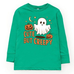 The Juniper Shop Cute But Creepy Ghost Youth Long Sleeve Tee - L - Kelly - 1 of 4