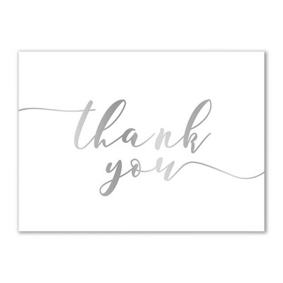 Sustainable Greetings 120 Pack Thank you Cards Set for Wedding, Gradient Handwritten Design, 3.6x5 In
