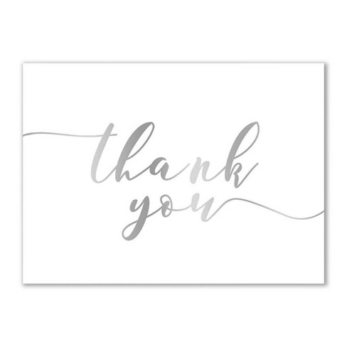 1 Pack Thank You Cards Set For Wedding Gradient Handwritten Design 3 75 X5 Target