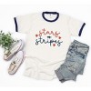 Simply Sage Market Women's Patriotic Stars and Stripes Cursive Short Sleeve Ringer Tee - 2 of 3