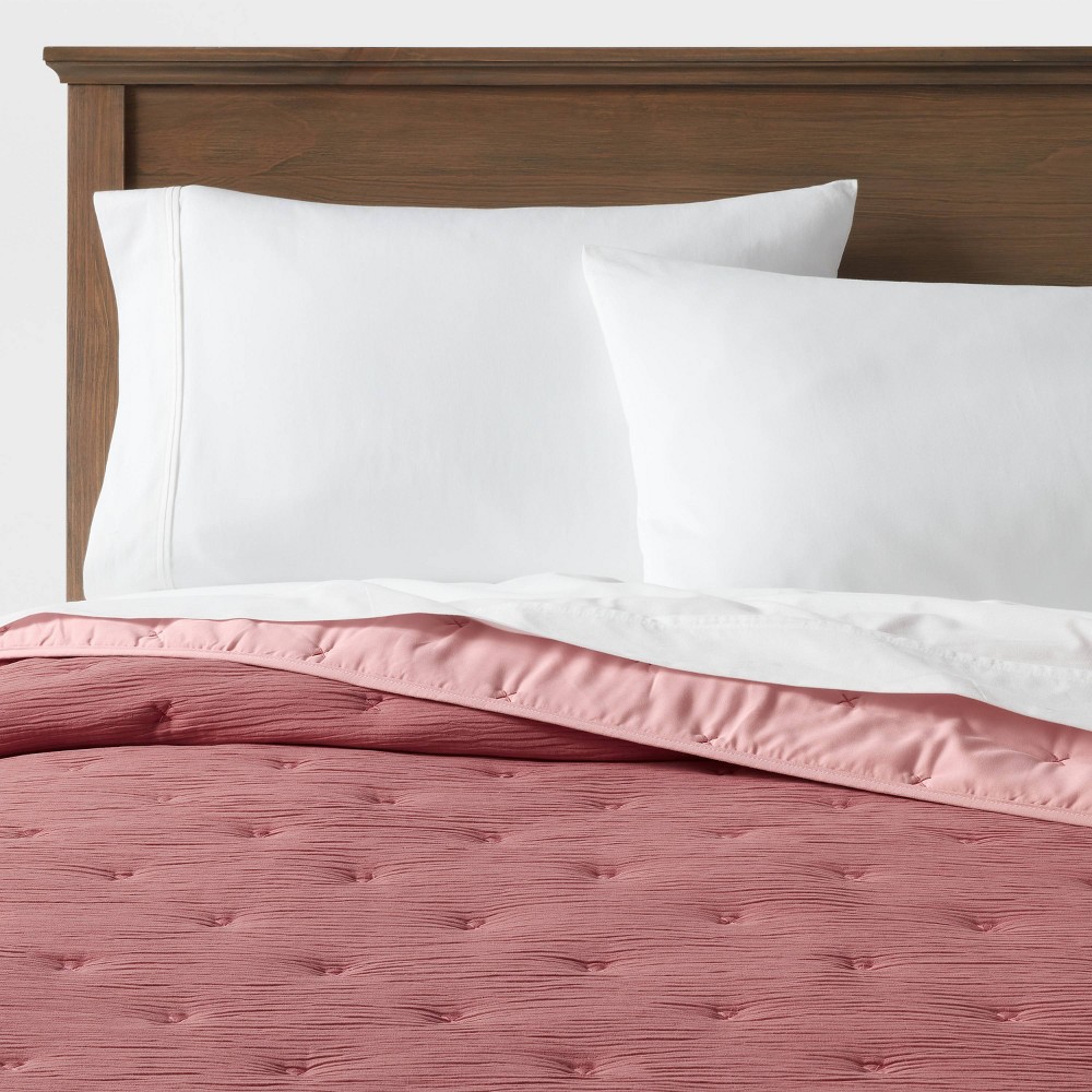 Full/Queen Lofty Crinkle Voile Quilt Mauve - Threshold™