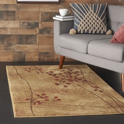 Handmade Latte Synthetic Rectangular Medium Rug