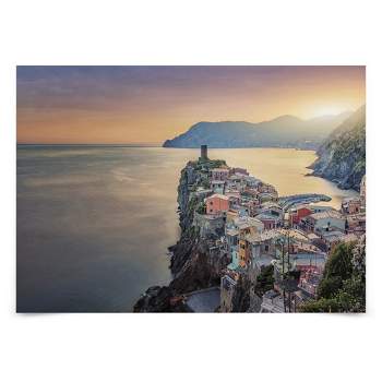 Americanflat Modern Wall Art Room Decor - Vernazza Sunset by Manjik Pictures