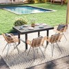 Heynemo Outdoor Dining Table Patio Steel Slat Rectangle Table,Long Outdoor Dining Table, High Table For Party, High Garden Table - 4 of 4