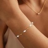 Gold Bracelets for Women Trendy, 14K Real Gold Plated Dainty Stackable Pearl Snake Chain CZ Heart Pendant Bracelets Adjustable 6"+2" - 3 of 4
