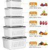 5-Pack Fridge Organizers with Removable Colanders, 4-in-1 Produce Storage Containers - 2 of 4