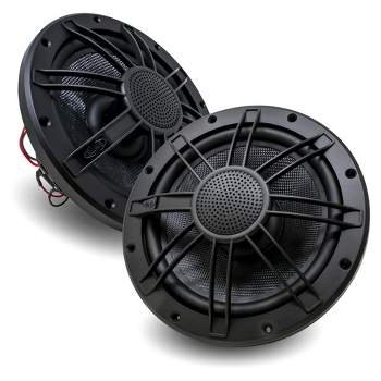 BLUAVE M9.0CX3-B 9" Marine Coaxial Speakers With MG90 Marine Grills In Black