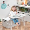 Costway 3-in-1 Kids Convertible Storage Bench Wood Activity Table and Chair Set - 3 of 4
