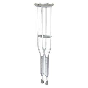 BodyMed Aluminum Crutches, Adult, Medium, 5' 2"–5' 10" – Pair of Lightweight, Height Adjustable Crutches – Includes Padded Underarm Cushions, Hand - 1 of 4