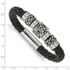 Black Bow Jewelry Stainless Steel & Black Leather 13mm Celtic Knot Bracelet, 8.5 Inch - 4 of 4