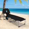 Gymax 1PCS/2PCS Outdoor Beach Lounge Chair Folding Chaise Lounge 5-Level Backrest Blue & Green/Blue/Turquoise/Gray/Black/Beige/Pink/Hot Pink - 3 of 4