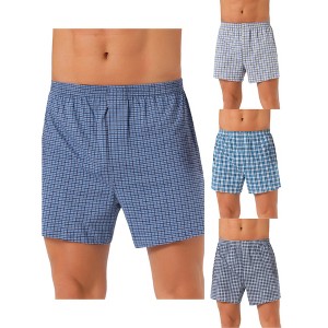INSPIRE CHIC Men's 4 Pack Elastic Waistband Plaid Pattern Underwear Boxer Shorts - 1 of 4
