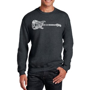 LA Pop Art Men's Word Art Crewneck Sweatshirt - Rock Guitar - 1 of 4