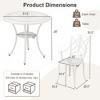 Costway 5 PCS Patio Cast Aluminum Bistro Set Dining Table & Chair with Umbrella Hole - 3 of 4