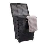 Mind Reader Basket Collection, Foldable Laundry Hamper, 61 Liter (10kg/22lbs) Capacity, Cut Out Handles, Black
