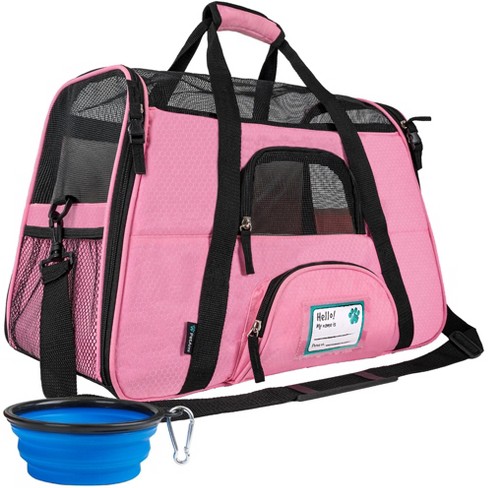 Petami Airline Approved Pet Carrier For Cat Dog Soft Sided Travel Supplies Accessories Ventilated Carrying Bag Kitten Puppy pink Small Target