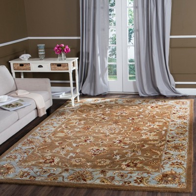 Heritage Beige and Blue Hand-Tufted Wool Area Rug