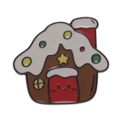 Unique Bargains Christmas Brooches Series Alloy Dripping Wax Red Green 0.98"x1.06" 1 Pc