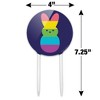 Peeps Rainbow Striped Bunny Peep Acrylic Cake Topper - 2 of 4