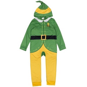 Elf Holiday Christmas Elf Fleece Zip Up Cosplay Pajama Coverall Little Kid to Big Kid - 1 of 4