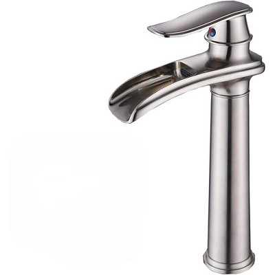 BWE Waterfall Single Hole Single Handle Bathroom Vessel Sink Faucet With Drain Assembly