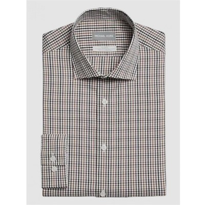 Michael Kors Mens Checkered Button Down Dress Shirt