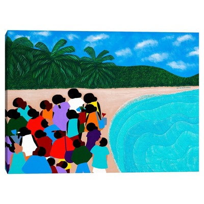 30" x 40" Chou Chou Beach by Synthia Saint James Canvas Art Print - Masterpiece Art Gallery