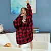 PAVILIA Wearable Blanket Sweatshirt for Kids Boy Girl, Warm Cozy Oversized Giant Hoodie, Fleece Faux Shearling Two Pocket - 3 of 4