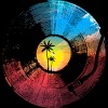 Women's Design By Humans Palm Tree Tropical Sounds Vinyl By clingcling Racerback Tank Top - 2 of 2