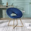 Silky Vanity Chair with Back,Velvet Accent Chair for Living Room,Criss Cross Chair with Gold Legs, Upholstered Vanity Chair for Bedroom - 2 of 4