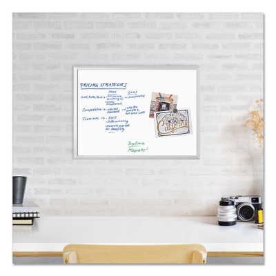 Magnetic White Dry Erase Board with Aluminum Frame, 24 x 18