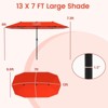 Costway 13 FT Large Patio Umbrella Outdoor Double-Sided Table Market Umbrella for Garden Beige/Brown/Gray/Navy/Orange/Wine - 3 of 4
