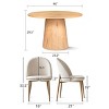 5-Piece Round Oak Dining Table Set, 46'' Pedestal Table and 4 Upholstered Chairs with Oak Metal Legs for Kitchen or Dining Room-Maison Boucle - 4 of 4