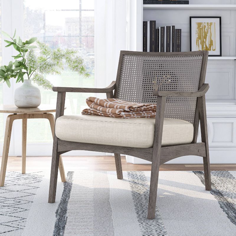 Aurelia Cane Back Accent Chair - HOMES: Inside + Out, 3 of 9