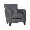 Top-Grain Leather Upholstered Classic Traditional Accent Chair with Attached Back and Seat Cushions, High-Density Foam, Solid Wood Frame - 2 of 4