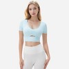 Anna-Kaci Active Women's Ruched Cutout Crop Top with Short Sleeves - 2 of 4