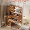 Bedroom Makeup Vanity Desk w/ Mirror and Lights, Vanity Table w/ Charging Station, RGB Lights Wood Dressing Table - 4 of 4