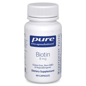 Pure Encapsulations Biotin 8 mg - B Vitamin to Aid Hair, Skin & Nail Strengthening, Metabolism & Nervous System* - With Premium Biotin - 60 Capsules - 1 of 4