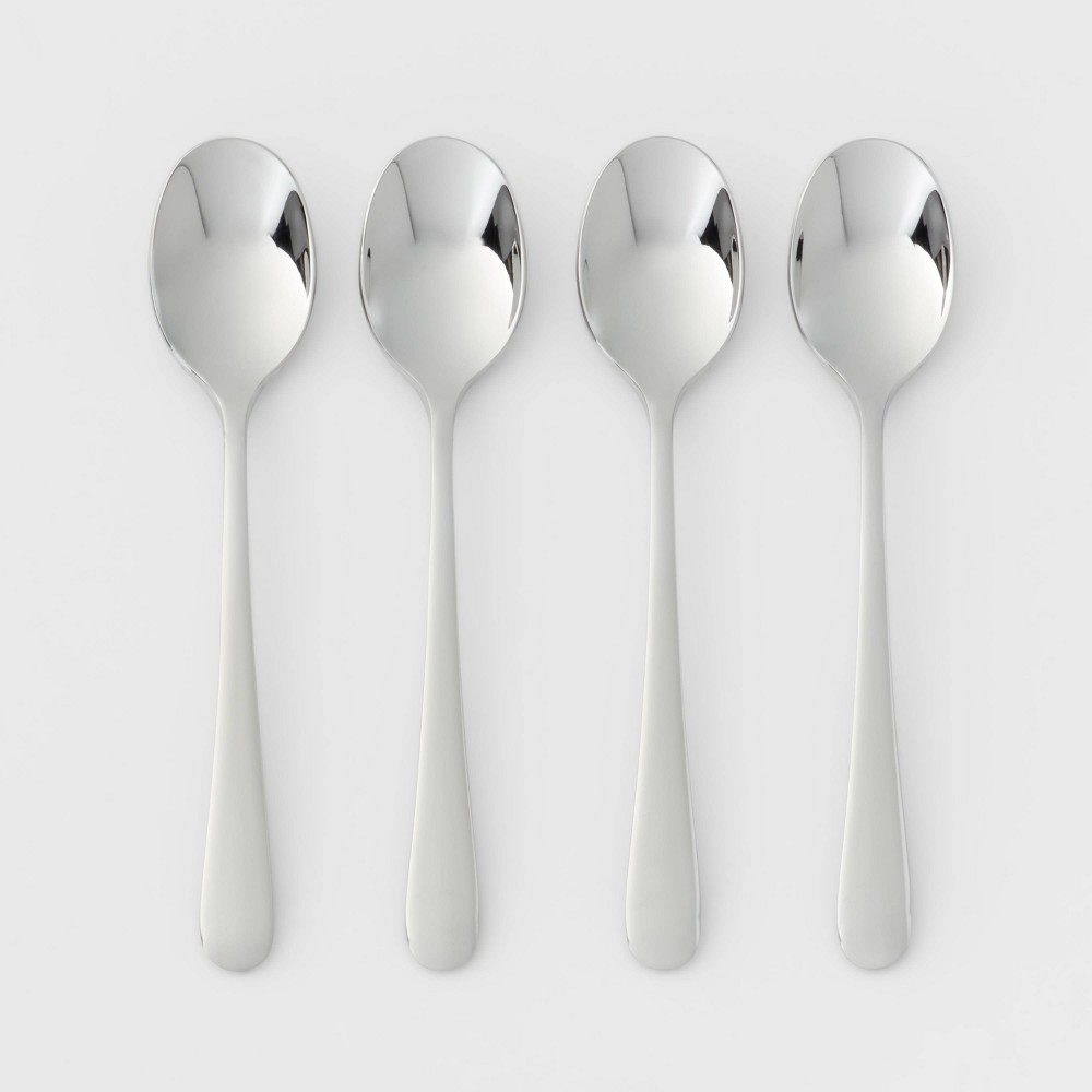 Photos - Other Appliances 4pc Harrington Cocktail Spoon Set Silver - Threshold™
