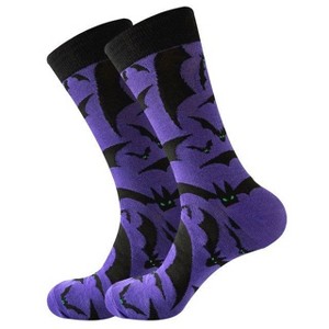 Bat Pattern Purple Socks from the Sock Panda (Men's or Women's Sizes) - 1 of 3