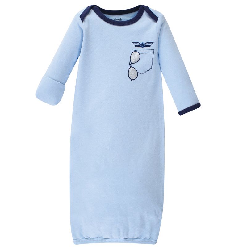 Luvable Friends Infant Boy Cotton Gowns, Airplane, Preemie/Newborn, 2 of 5