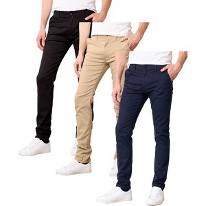 Galaxy By Harvic Men's Super Stretch Slim Fit Everyday Chino Pants
