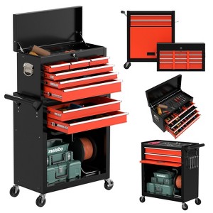 Huxxion 8-Drawer Rolling Tool Box, Lockable Rolling Tool Chest with Wheels - 1 of 4