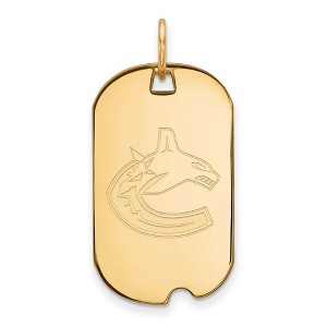 Black Bow Jewelry 14k Yellow Gold Plated Sterling Silver Vancouver Canucks NHL Pendant - 1 of 3